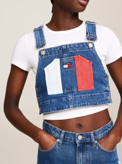 T-Shirty*Tommy Hilfiger Crop Top Archive O Kroju Ogrodniczek DENIM MEDIUM