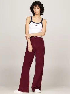 T-Shirty*Tommy Hilfiger Crop Top Bez Rękawów Z Naszywką Tommy WHITE