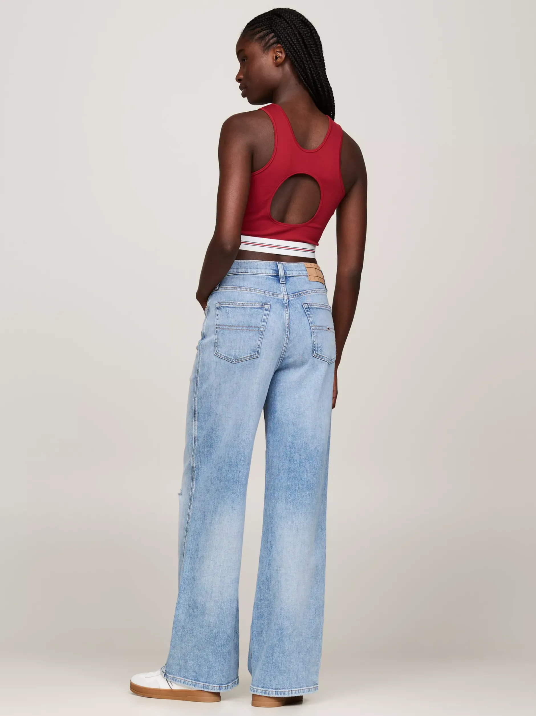 T-Shirty*Tommy Hilfiger Crop Top Z Wycięciem Z Tyłu REGATTA RED
