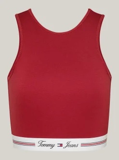 T-Shirty*Tommy Hilfiger Crop Top Z Wycięciem Z Tyłu REGATTA RED