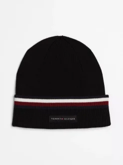 Czapki|Czapki I Szaliki*Tommy Hilfiger Czapka Beanie Corporate Z Tasiemką BLACK