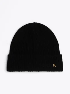 Czapki|Czapki I Szaliki*Tommy Hilfiger Czapka Beanie Z Czystego Kaszmiru BLACK