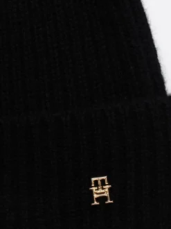Czapki|Czapki I Szaliki*Tommy Hilfiger Czapka Beanie Z Czystego Kaszmiru BLACK