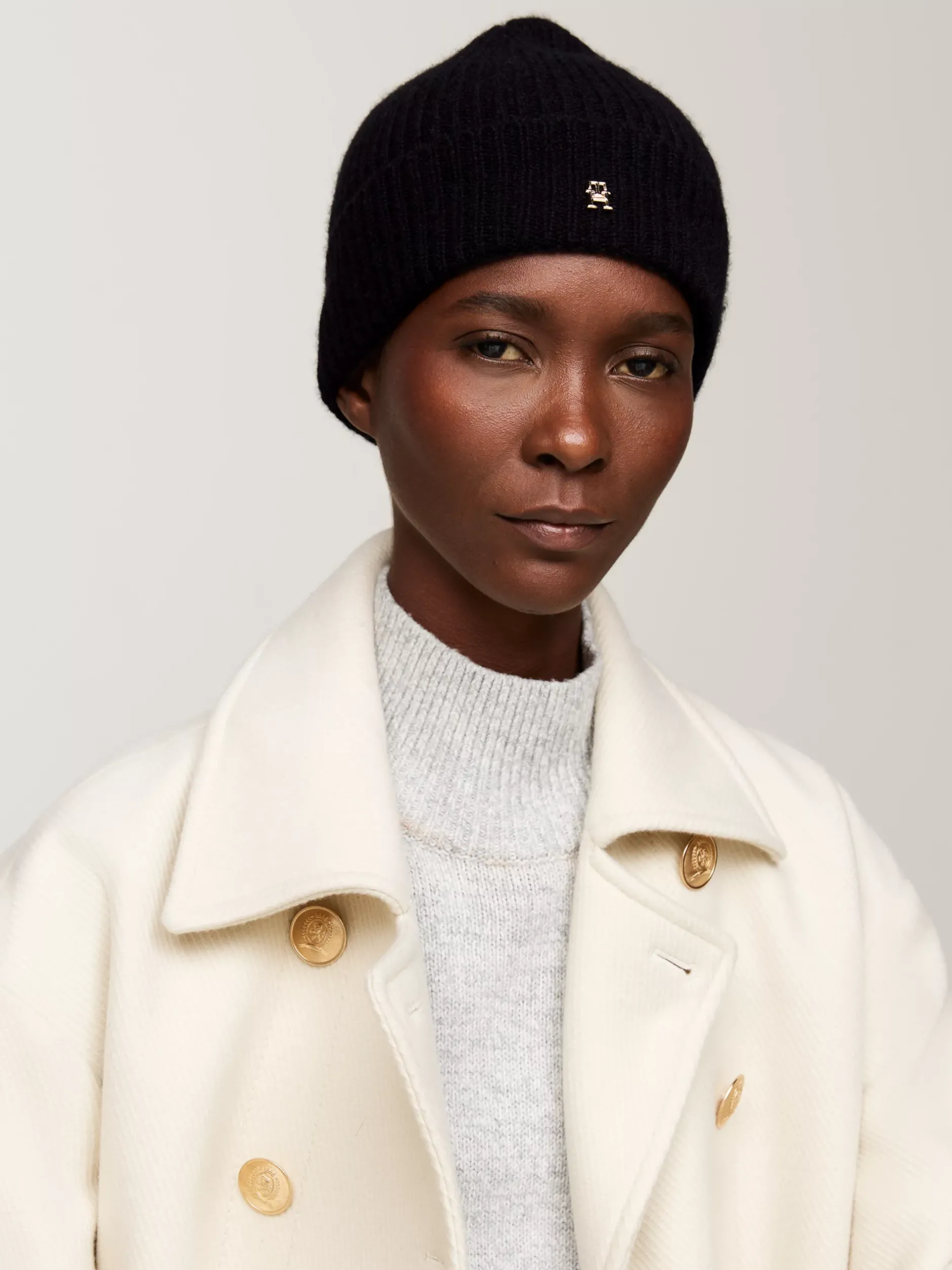 Czapki|Czapki I Szaliki*Tommy Hilfiger Czapka Beanie Z Czystego Kaszmiru BLACK