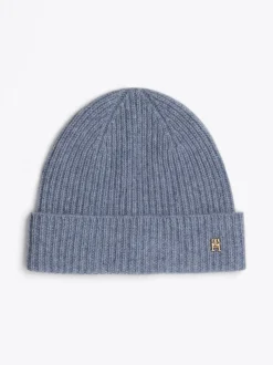 Czapki|Czapki I Szaliki*Tommy Hilfiger Czapka Beanie Z Czystego Kaszmiru FADED INK MELANGE