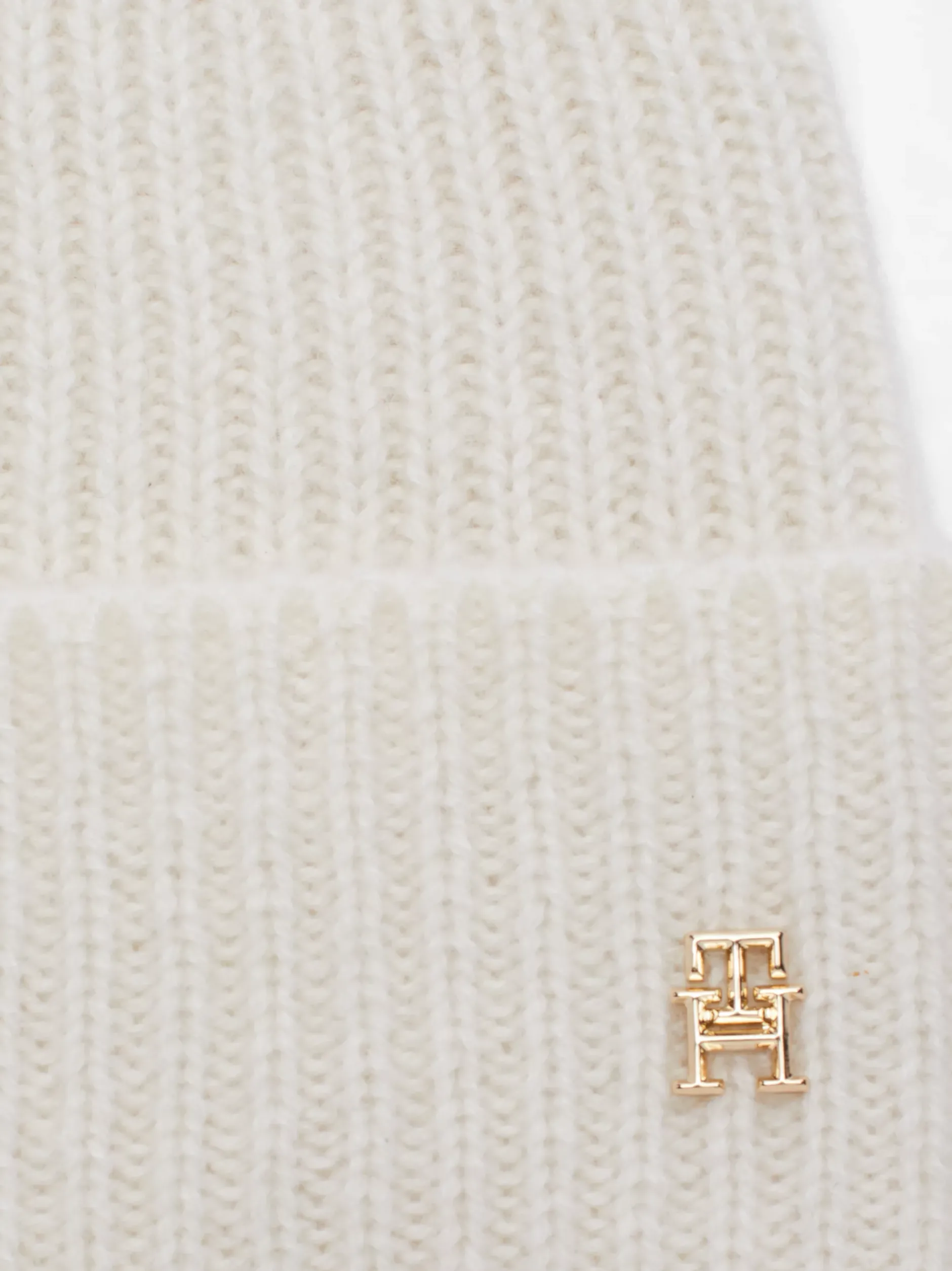 Czapki|Czapki I Szaliki*Tommy Hilfiger Czapka Beanie Z Czystego Kaszmiru ANCIENT WHITE