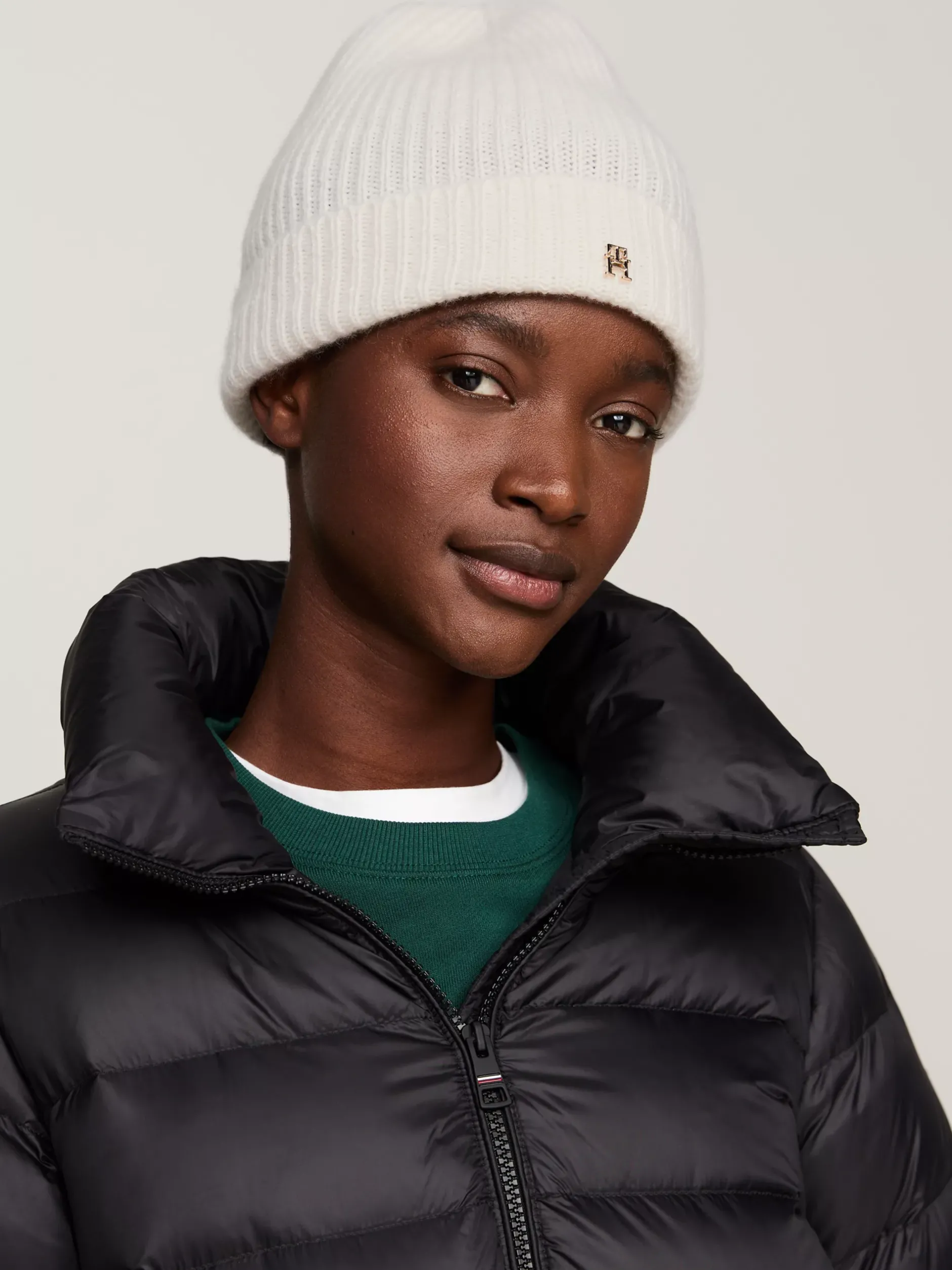 Czapki|Czapki I Szaliki*Tommy Hilfiger Czapka Beanie Z Czystego Kaszmiru ANCIENT WHITE