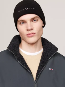 Czapki|Czapki I Szaliki*Tommy Hilfiger Czapka Beanie Z Haftowanym Logo BLACK