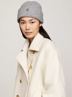 Czapki|Czapki I Szaliki*Tommy Hilfiger Czapka Beanie Z Monogramem TH LIGHT GREY MELANGE
