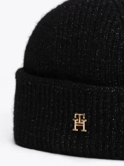 Czapki|Czapki I Szaliki*Tommy Hilfiger Czapka Beanie Z Monogramem TH BLACK