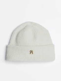 Czapki|Czapki I Szaliki*Tommy Hilfiger Czapka Beanie Z Monogramem TH ANCIENT WHITE