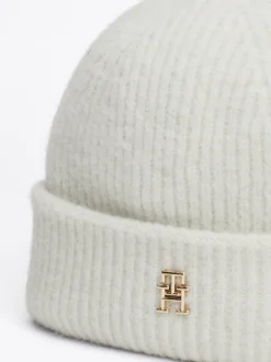 Czapki|Czapki I Szaliki*Tommy Hilfiger Czapka Beanie Z Monogramem TH ANCIENT WHITE