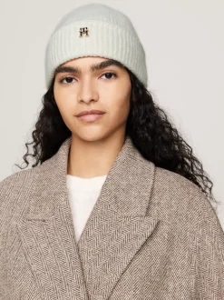 Czapki|Czapki I Szaliki*Tommy Hilfiger Czapka Beanie Z Monogramem TH ANCIENT WHITE
