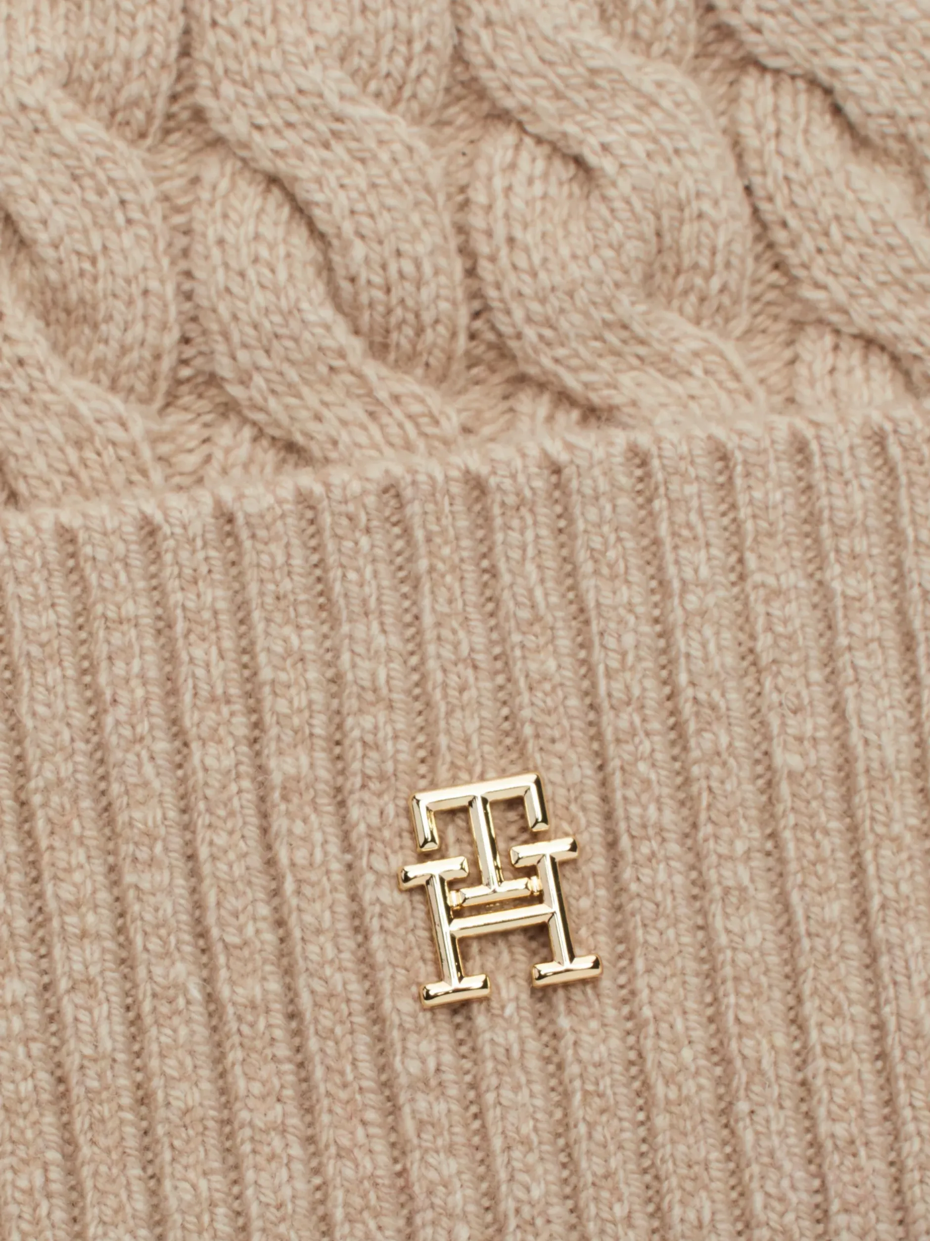 Czapki|Czapki I Szaliki*Tommy Hilfiger Czapka Beanie Z Monogramem TH BEIGE