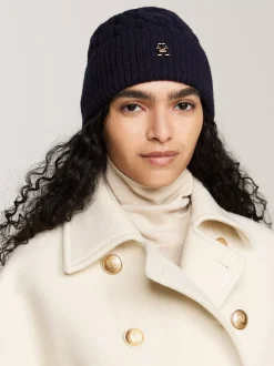 Czapki|Czapki I Szaliki*Tommy Hilfiger Czapka Beanie Z Monogramem TH SPACE BLUE