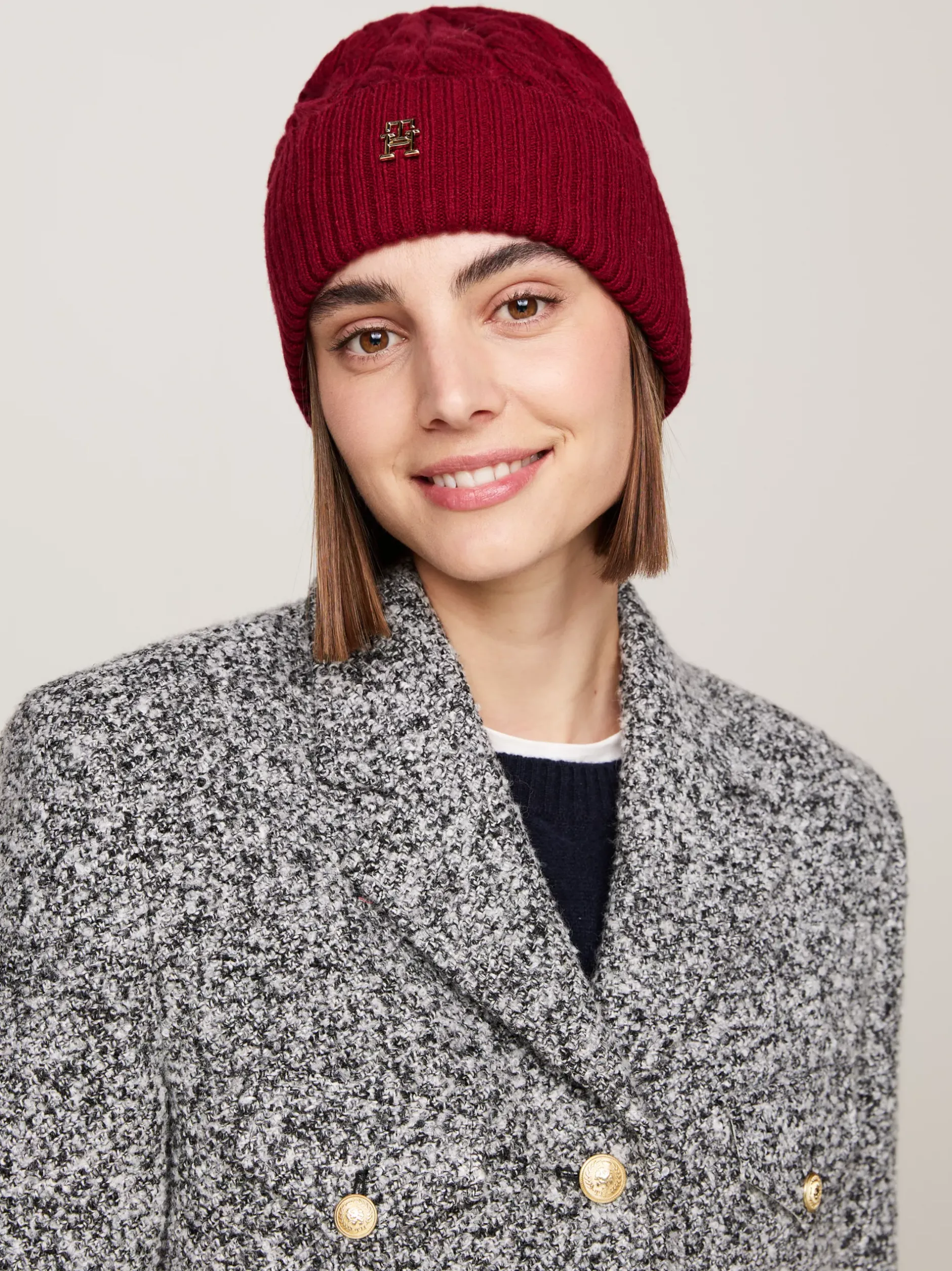Czapki|Czapki I Szaliki*Tommy Hilfiger Czapka Beanie Z Monogramem TH ROUGE