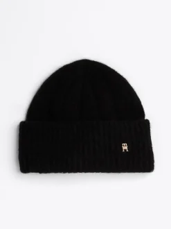 Czapki|Czapki I Szaliki*Tommy Hilfiger Czapka Beanie Z Monogramem TH BLACK