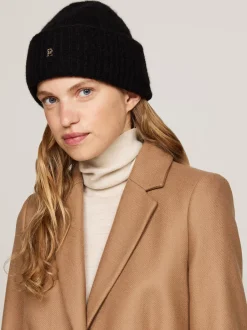 Czapki|Czapki I Szaliki*Tommy Hilfiger Czapka Beanie Z Monogramem TH BLACK