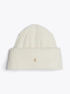 Czapki|Czapki I Szaliki*Tommy Hilfiger Czapka Beanie Z Monogramem TH ANCIENT WHITE