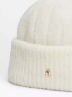Czapki|Czapki I Szaliki*Tommy Hilfiger Czapka Beanie Z Monogramem TH ANCIENT WHITE
