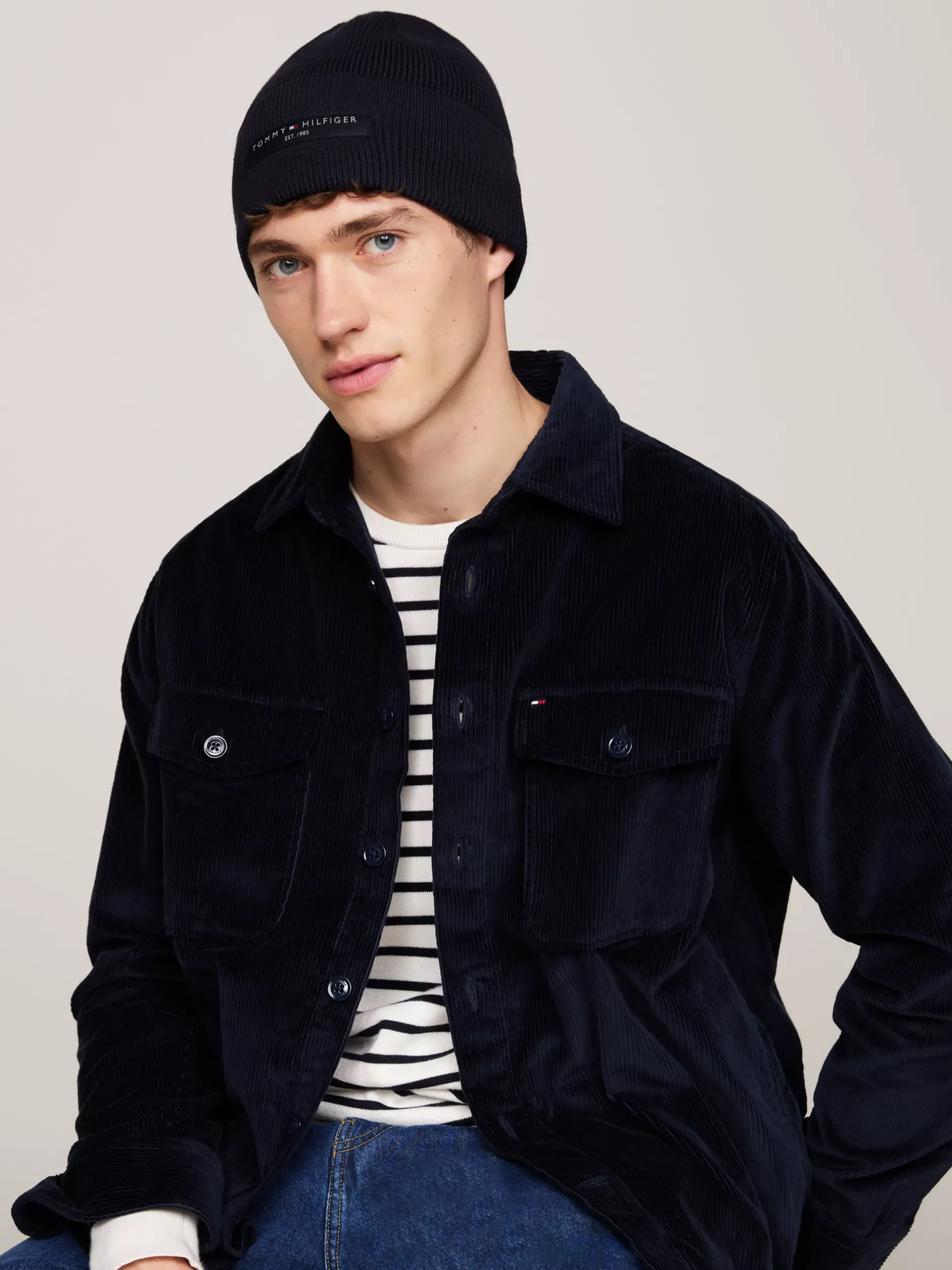 Czapki|Czapki I Szaliki*Tommy Hilfiger Czapka Typu Beanie Z Naszywką Z Logo SPACE BLUE