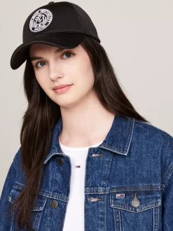 Czapki Z Daszkiem|Czapki I Szaliki*Tommy Hilfiger Czapka Typu Trucker Z Daszkiem I Siateczką BLACK