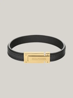 Biżuteria & Spinki Do Mankietów*Tommy Hilfiger Czarna Bransoletka Z Pozłacanym Zapięciem BLACK