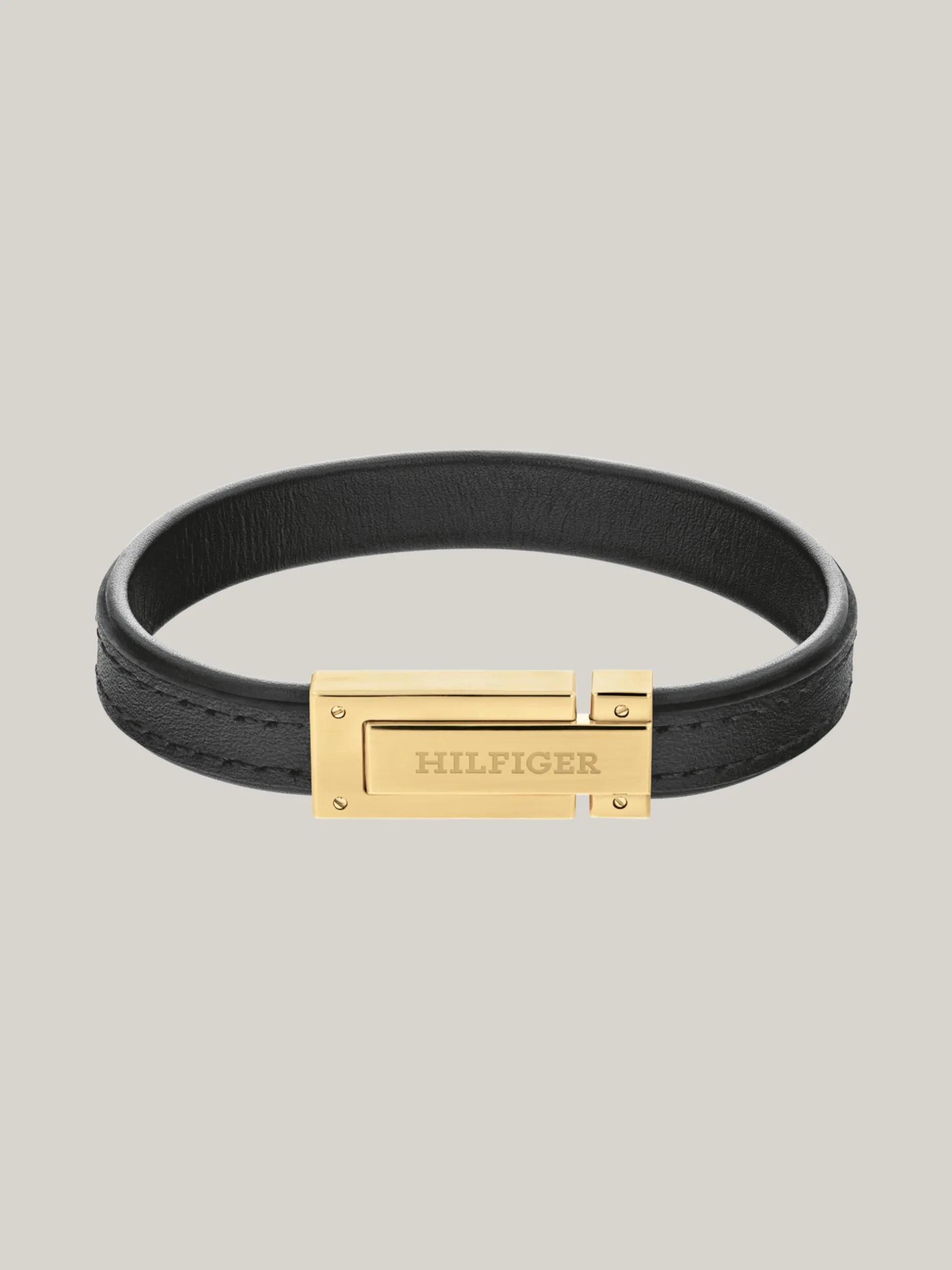 Biżuteria & Spinki Do Mankietów*Tommy Hilfiger Czarna Bransoletka Z Pozłacanym Zapięciem BLACK