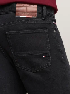 Jeansy*Tommy Hilfiger Czarne Jeansy Bleecker TH Flex O Wąskim Kroju CROW BLACK
