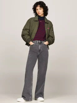 Jeansy*Tommy Hilfiger Czarne Jeansy Claire Z Szerokimi Nogawkami DENIM BLACK