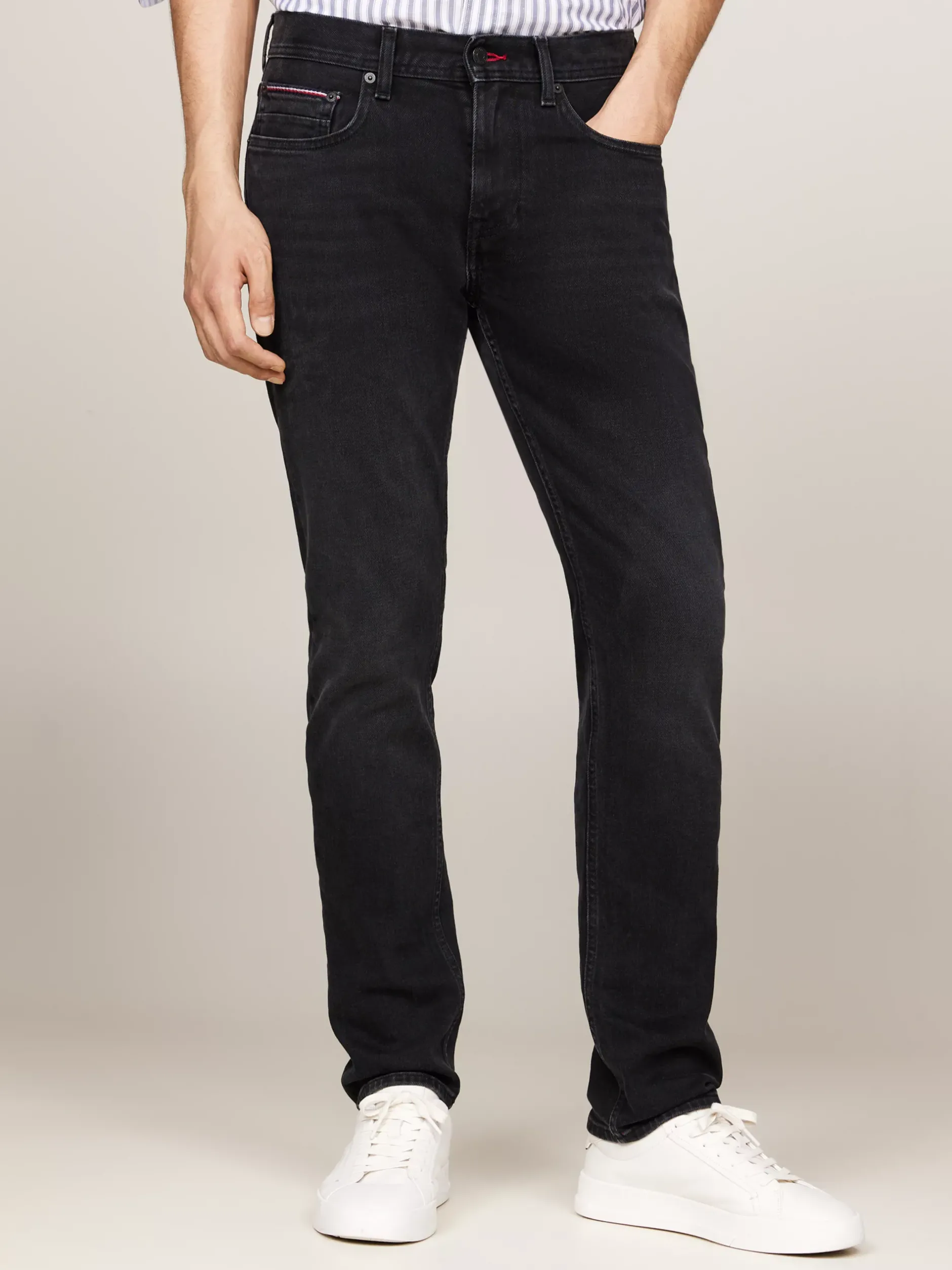 Jeansy*Tommy Hilfiger Czarne Jeansy Denton O Dopasowanym Kroju KANE BLACK