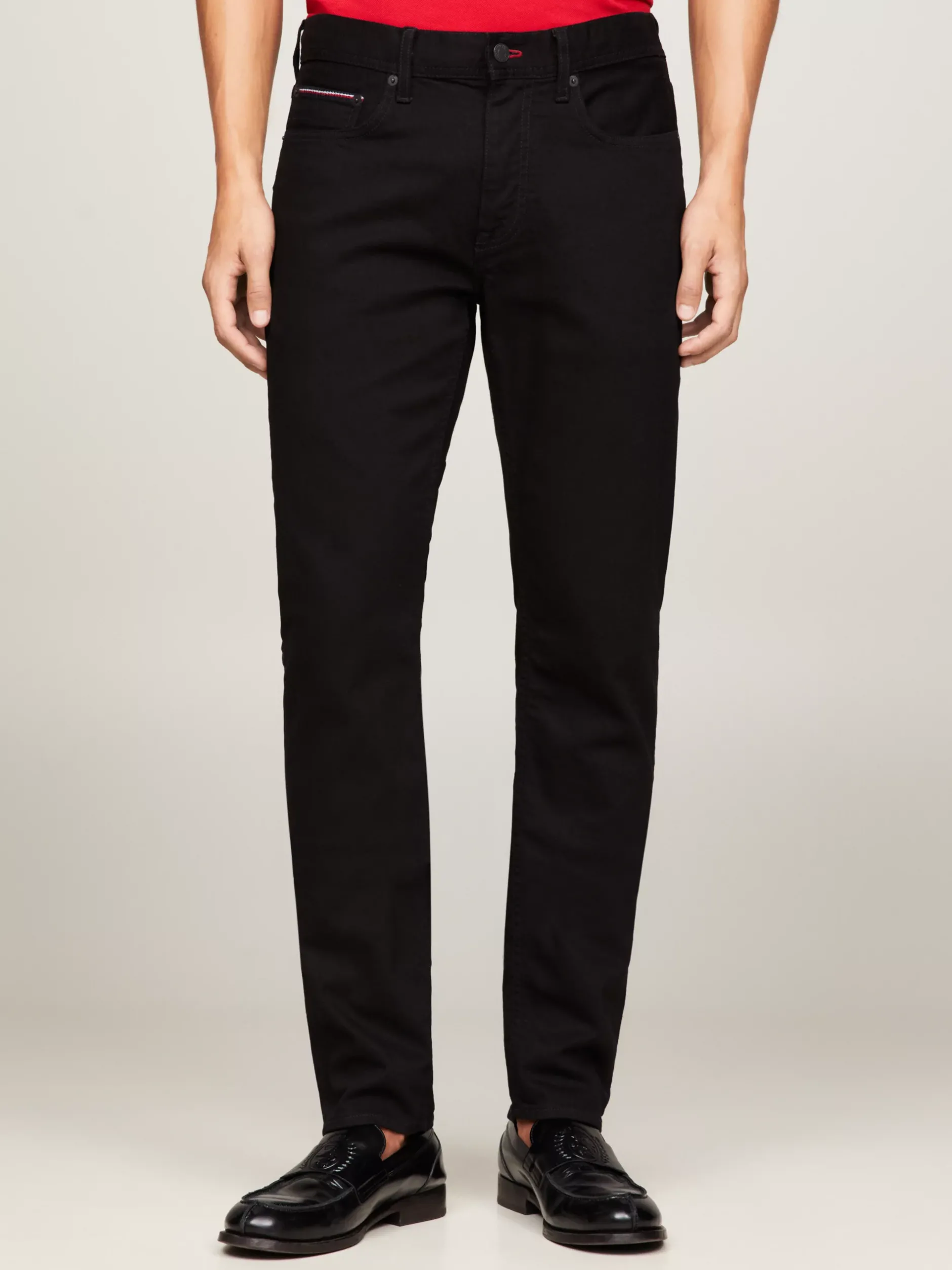 Jeansy*Tommy Hilfiger Czarne Jeansy Denton O Prostym Kroju CHELSEA BLACK