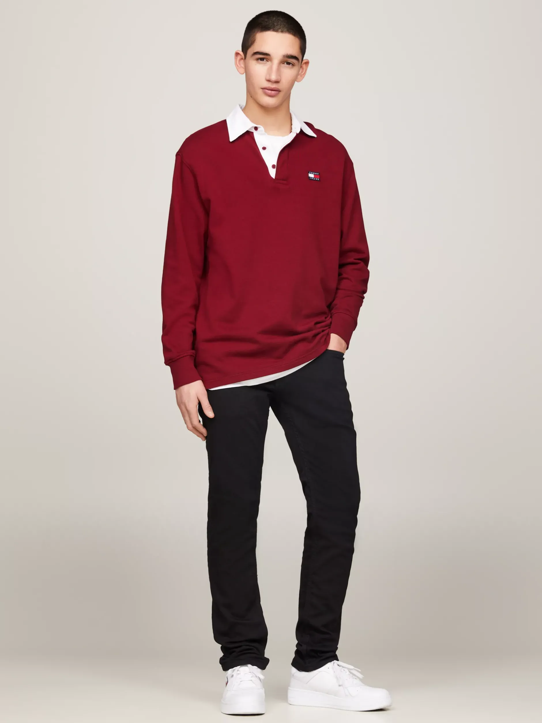 Jeansy*Tommy Hilfiger Czarne Jeansy Scanton O Wąskim Kroju NEW BLACK STRETCH