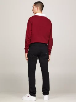 Jeansy*Tommy Hilfiger Czarne Jeansy Scanton O Wąskim Kroju NEW BLACK STRETCH