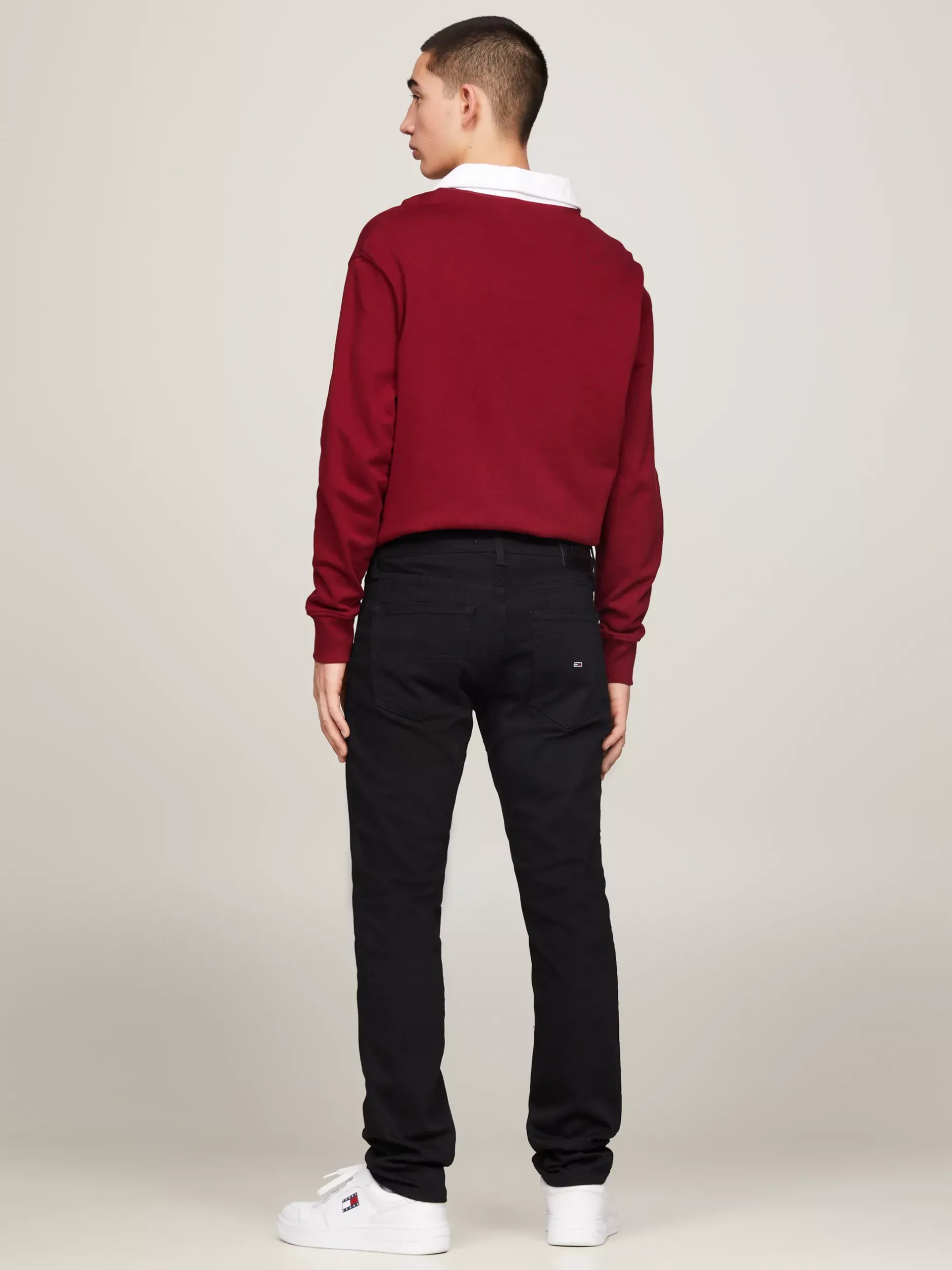 Jeansy*Tommy Hilfiger Czarne Jeansy Scanton O Wąskim Kroju NEW BLACK STRETCH