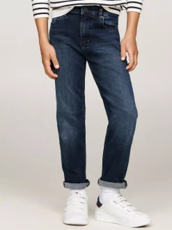 Jeansy*Tommy Hilfiger Czarne Jeansy Skater Z Prostymi Nogawkami BLUE / BLACK