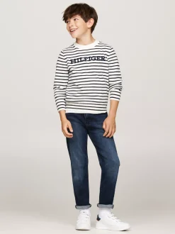 Jeansy*Tommy Hilfiger Czarne Jeansy Skater Z Prostymi Nogawkami BLUE / BLACK
