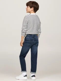 Jeansy*Tommy Hilfiger Czarne Jeansy Skater Z Prostymi Nogawkami BLUE / BLACK