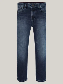 Jeansy*Tommy Hilfiger Czarne Jeansy Skater Z Prostymi Nogawkami BLUE / BLACK