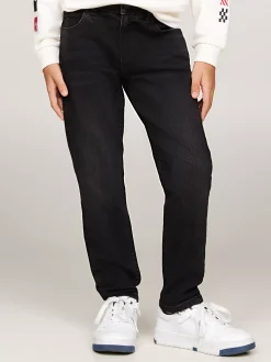 Jeansy*Tommy Hilfiger Czarne Jeansy Z Efektem Wyblaknięcia BLACKUSED