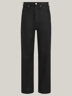 Jeansy*Tommy Hilfiger Czarne Jeansy Z Wysokim Stanem O Luźnym Kroju BLACK COATED