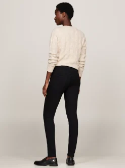 Jeansy*Tommy Hilfiger Czarne Obcisłe Jeansy Como Ze średnim Stanem BLACK