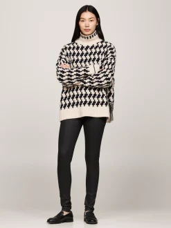 Jeansy*Tommy Hilfiger Czarne Obcisłe Jeansy Como Z Wysokim Stanem BLACK COATED