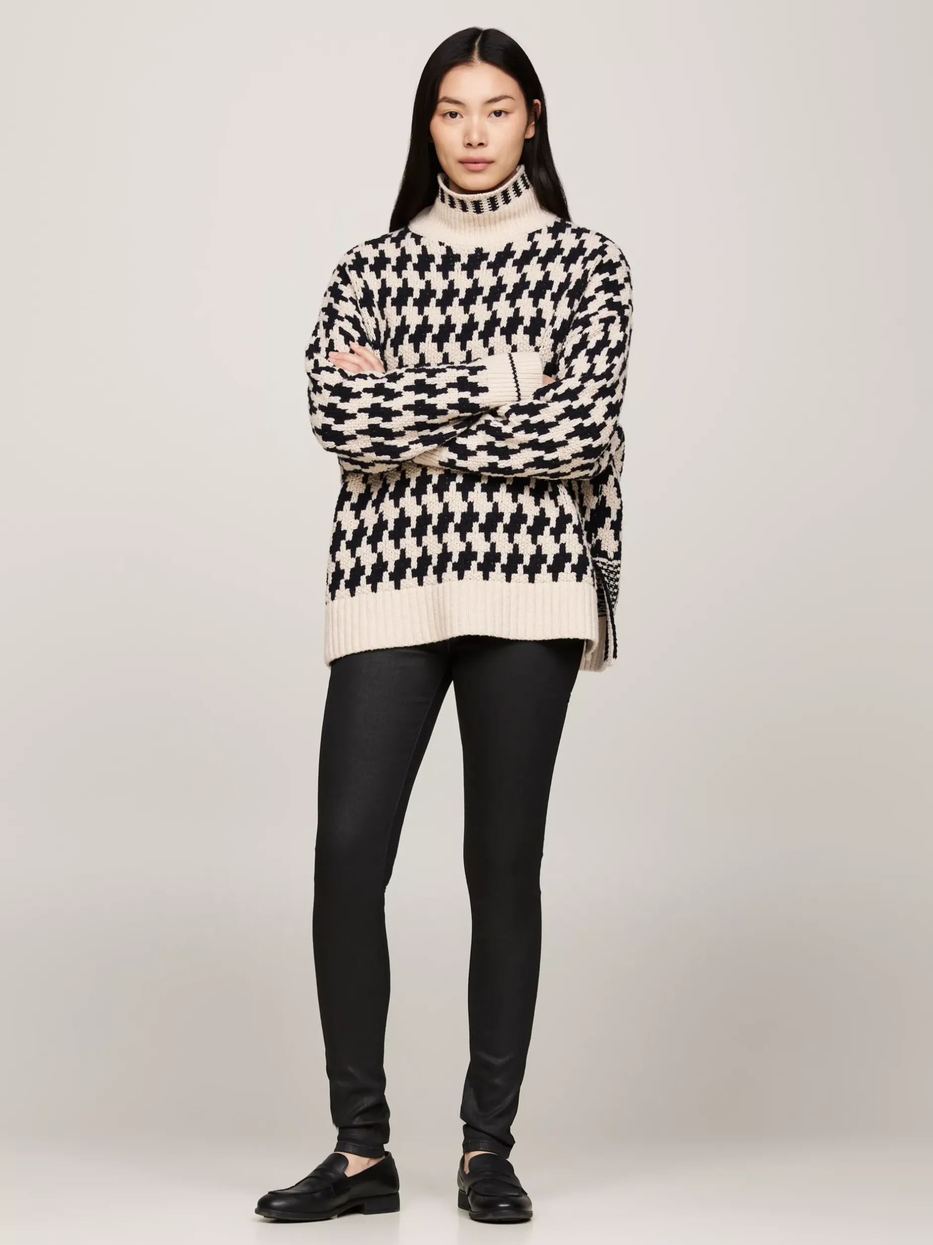 Jeansy*Tommy Hilfiger Czarne Obcisłe Jeansy Como Z Wysokim Stanem BLACK COATED
