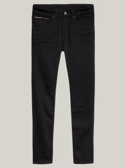 Jeansy*Tommy Hilfiger Czarne Wąskie Jeansy Ze Zwężanymi Nogawkami NEW BLACK STRETCH