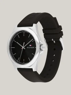 Zegarki*Tommy Hilfiger Czarny Zegarek Z Silikonowym Paskiem BLACK