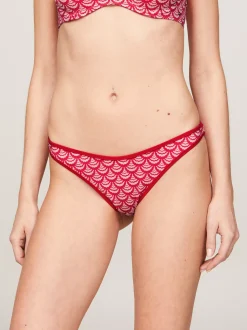 Stroje Kąpielowe*Tommy Hilfiger Dół Od Bikini O Kroju Cheeky Z Nadrukiem OVERSIZED GEO WAVE PRIMARY RED