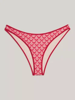 Stroje Kąpielowe*Tommy Hilfiger Dół Od Bikini O Kroju Cheeky Z Nadrukiem OVERSIZED GEO WAVE PRIMARY RED