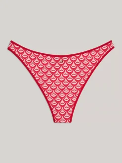 Stroje Kąpielowe*Tommy Hilfiger Dół Od Bikini O Kroju Cheeky Z Nadrukiem OVERSIZED GEO WAVE PRIMARY RED