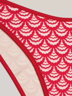 Stroje Kąpielowe*Tommy Hilfiger Dół Od Bikini O Kroju Cheeky Z Nadrukiem OVERSIZED GEO WAVE PRIMARY RED